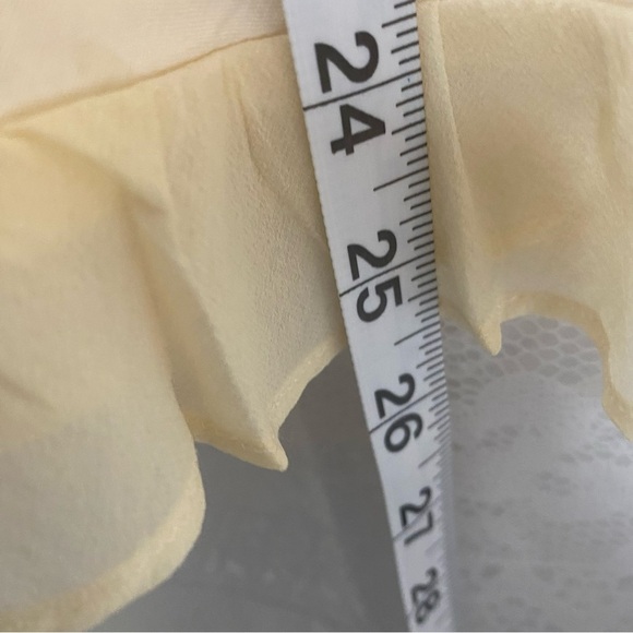 Amanda smith Cream Size 14 silk linen blend skirt ruffle Chiffon hem A Line - Picture 8 of 8